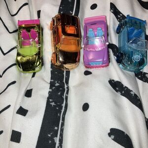 Polly Pocket Mini Cars Pack, Lot Of 4 Tiny Vehicles,‎ Miniature Car Collection